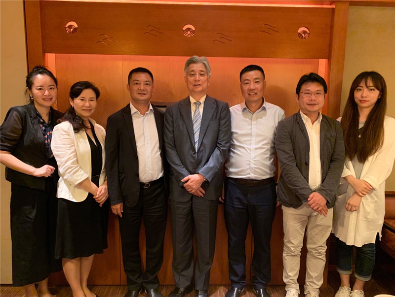 2019年7月周晓红董事长和朱洪总经理一行与日本PET体检第一人者--宇野公一理事长洽谈影像诊断合作事业